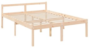 Cama para idosos com cabeceira 160x200 cm madeira maciça