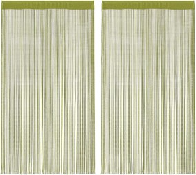 vidaXL Cortinas de fios 2 pcs 140x250 cm verde