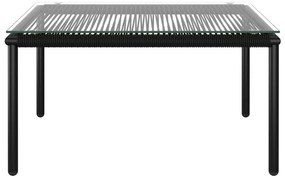 6 pcs conjunto lounge de jardim c/ almofadões PVC preto