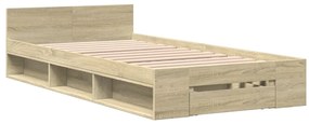 Estrutura de cama c/ gaveta 90x190 cm derivados de madeira