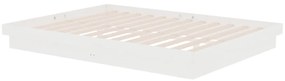 Estrutura de cama casal 135x190 cm madeira maciça branco