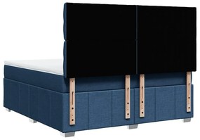 Cama com molas/colchão 180x200 cm tecido azul