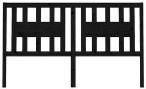 Cabeceira de cama 166x4x100 cm pinho maciço preto