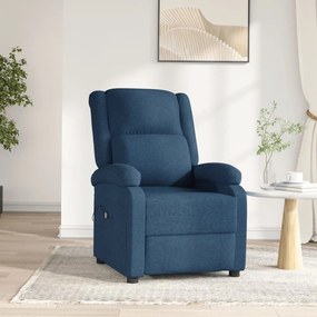 vidaXL Poltrona reclinável elétrica tecido azul