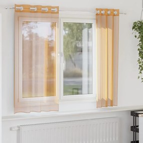 vidaXL Cortinas de voile com ilhós 2 pcs laranja 140x175 cm