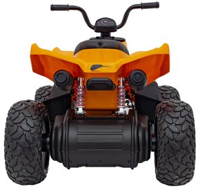 Moto 4 elétrica para crianças 12V 4x4 Mclaren Racing MCL 35, Controle remoto, Rodas Espuma EVA, assento couro ecológico laranja