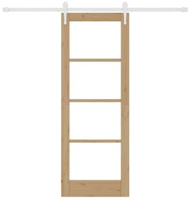 Conjunto de Porta Deslizante vidaXL com Ferragens 73.5x198.5 cm Madeir