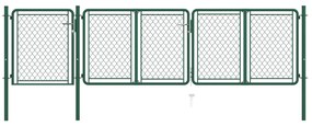 vidaXL Portão de jardim 100x395 cm aço verde