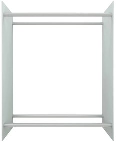 Suporte para lenha 80x35x100 cm vidro temperado branco