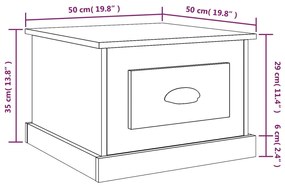 Mesa de centro 50x50x35 cm derivados madeira carvalho castanho