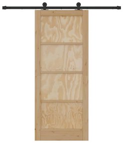 Porta Deslizante vidaXL com Conjunto de Ferragens 83x202 cm Madeira de