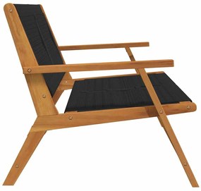 Banco de Jardim Preto 76x122x73 cm Madeira Maciça de Acácia