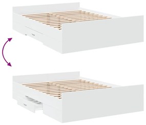 Estrutura cama c/ gavetas 120x190cm derivados de madeira branco