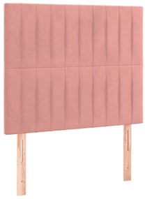 Estrutura de cama c/ cabeceira 80x200 cm veludo rosa