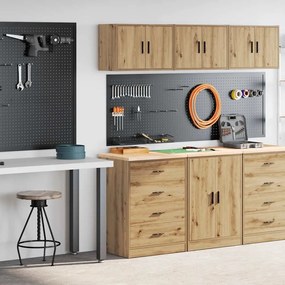 vidaXL Armários de garagem 2pcs madeira processada carvalho artisiano