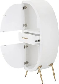 ARMÁRIO DE 2 PORTAS VENUS 60X32X133 CM BRANCO E DOURADO