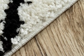 Tapete PROMO BERBER SAFI N9040 branco/preto Franjas berbere marroquino shaggy