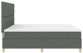Cama Box com Colchão Cinza Escuro 200x200 cm Tecido