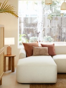 Capa de almofada em linho com franjas Luana