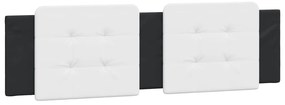 Cama com colchão 180x200 cm couro artificial preto e branco