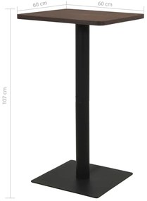 Mesa bistrô 60x60x107 cm cor madeira de freixo escura