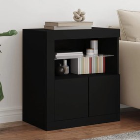 vidaXL Aparador com luzes LED 60,5x37x67 cm preto