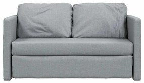 Sofá-cama sem pés 112x174x55 cm tecido cinzento-claro