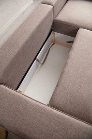 Sofá-Cama de Canto Pırlo – Castanho – 260x78x170 cm