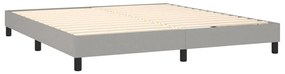 Cama box spring c/ colchão e LED 180x200 cm tecido cinza-claro