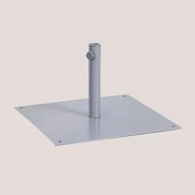 Base De Guarda-sol Quadrada 60x60 Cm Em Aço Peuet Cinza - Sklum