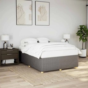 Cama sem colchão 160x200 cm tecido castanho-acinzentado
