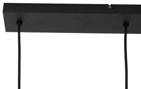 Candeeiro Pendente Moderno Preto com Vidro Fumê 4 Luzes - Dame