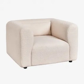 Poltrona Com Apoios De Braços Fogler Chenille Creme Bege - Sklum