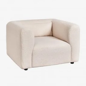 Poltrona Estofada Fogler Tecido Pele De Borrego Bege Creme - Sklum