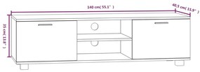 Móvel de TV 140x40,5x35 cm derivados de madeira branco