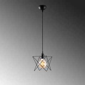 Candeeiro de Teto Akkas – Preto – Diâmetro 24 cm, Altura Ajustável 30-