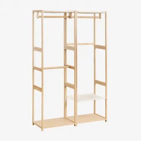 Guarda-roupa Modular Aberto Deneb De 2 Peças Com Cabideiro De Bambu Natural - Sklum