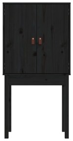 Aparador alto 60x40x120 cm madeira de pinho maciça preto