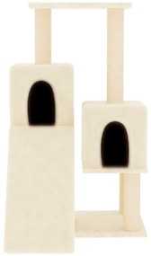 Árvore para gatos c/ postes arranhadores sisal 82 cm cor creme