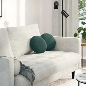 vidaXL Almofadas de Assento 2 pcs Verde Escuro Ø 40 x 13 cm Veludo