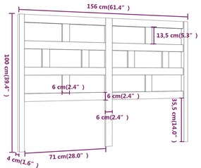 Cabeceira de cama 156x4x100 cm pinho maciço