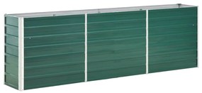 Canteiro elevado de jardim aço galvanizado 240x40x77 cm verde