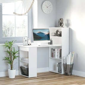 Secretária para Computador com Estante de Prateleiras para Casa Escrit