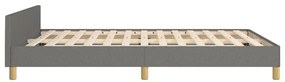 Estrutura de cama sem colchão 140x200 cm tecido cinzento-escuro