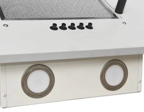 Exaustor de parede 90cm aço inoxidável e vidro temperado branco