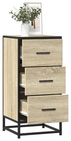 vidaXL Aparador 35,5x35x76 cm deriv. de madeira/metal carvalho sonoma