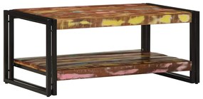 Mesa de centro multicor 90x50x38 cm madeira maciça recuperada