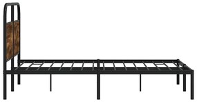 Estrutura de cama 135x190 cm derivados madeira carvalho fumado