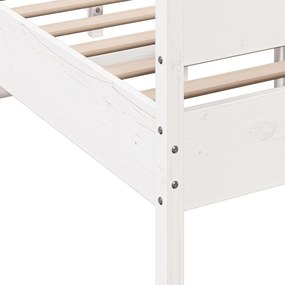 Cama sem colchão 120x190 cm madeira de pinho maciça branco