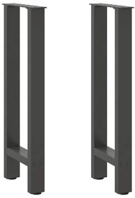 vidaXL Pés de mesa de console antracite 2 peças 28x(72-73) cm aço